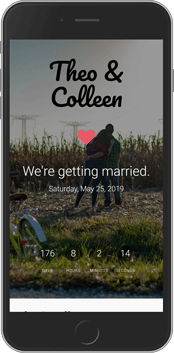 wedding website on a mobile device.