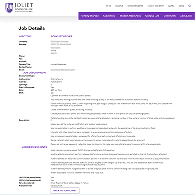 job board details page
