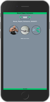 rock paper scissors on mobile device
